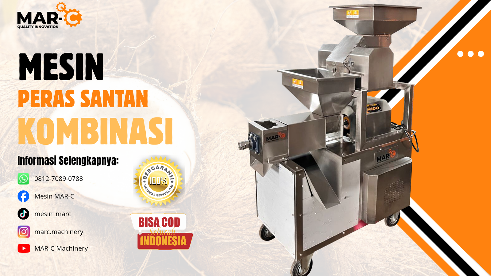 MAR-C Machinery — Mesin Pemeras Santan MAR-C Tipe A200M
