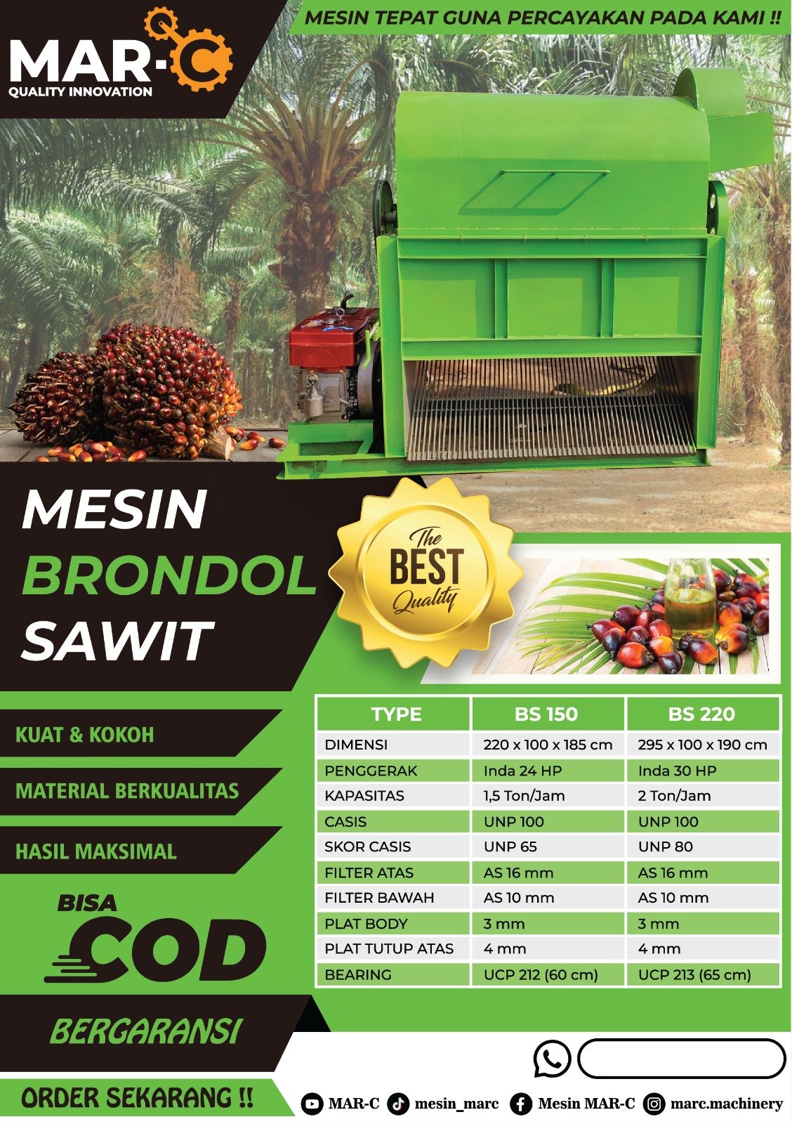 Mesin Brondol Sawit MAR-C MAR-C